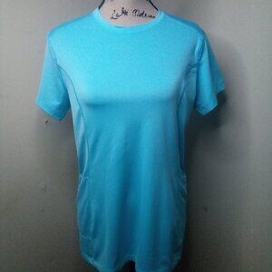 Reel Legends Shirt Women M Short Sleeve Fishing Active Athletic Teal Blue